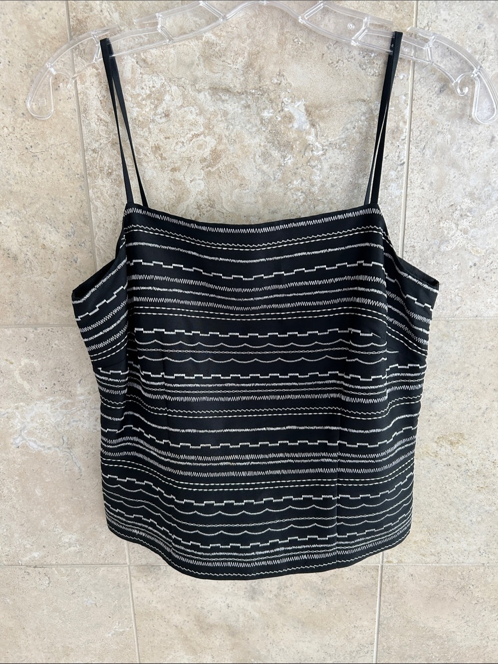 Ann Taylor Black & White Striped Spaghetti Strap Camisole